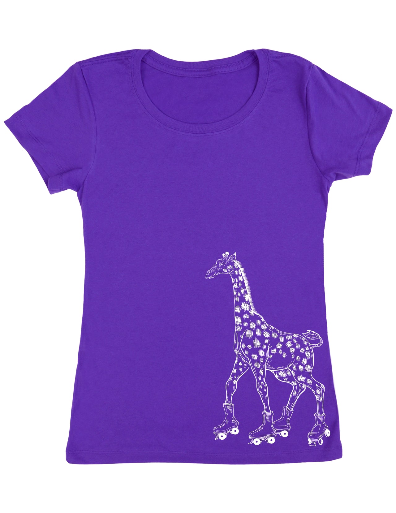 seembo-giraffe-skater-roller-skating-women-purple-t-shirt-side-print