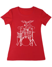 Seembo-Moose-Drummer-Playing-Drums-Musician-music-band-Women-red-T-Shirt