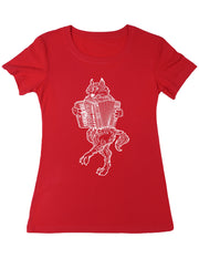 Seembo-Wolf-Playing-Accordion-accordionist-musician-music-Women-red-T-Shirt