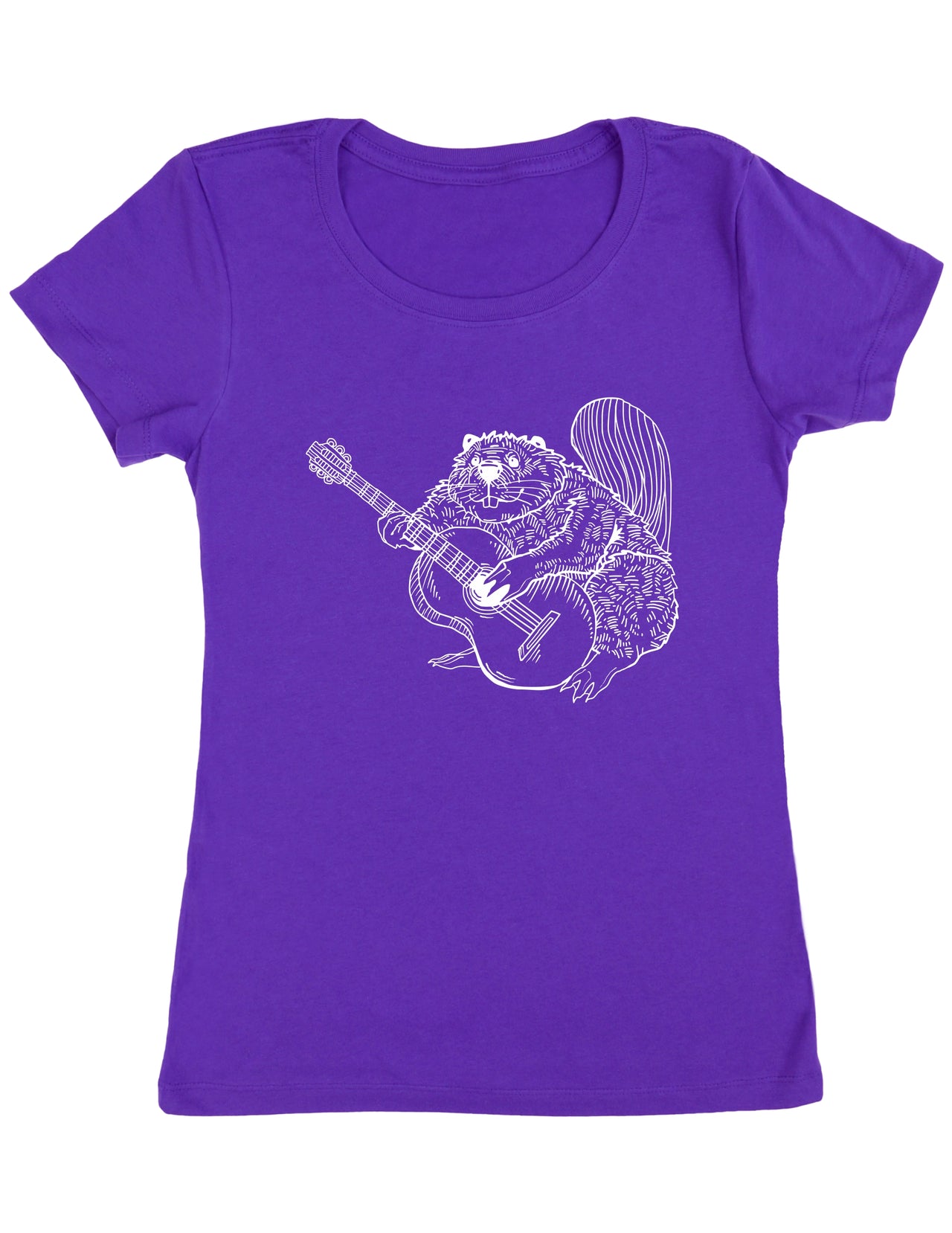 seembo-beaver-playing-guitar-guitarist-women-t-shirt-in-purple-color