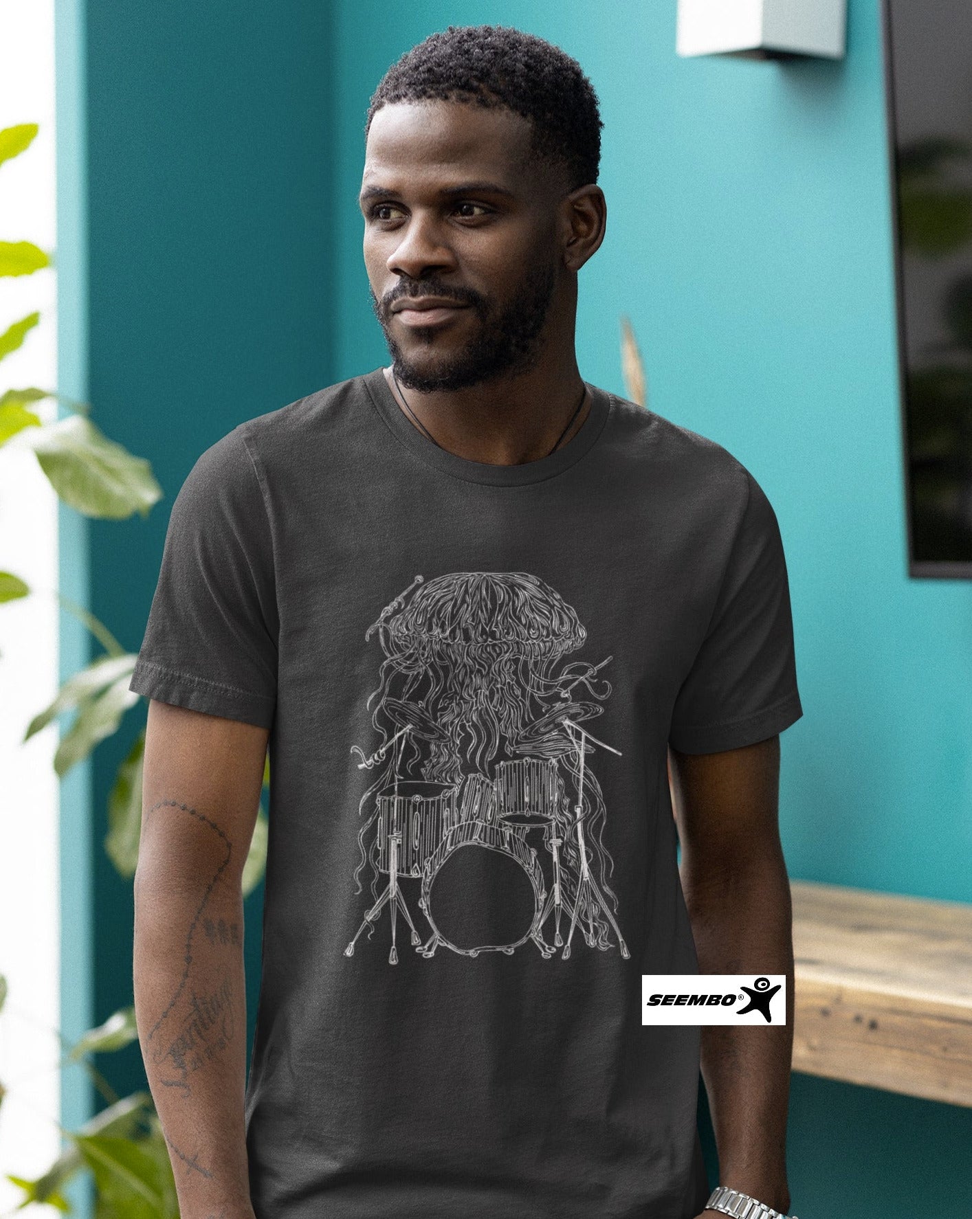 seembo-jellyfish-drummer-playing-drums-art-design-in-a-men-asphalt-cotton-t-shirt