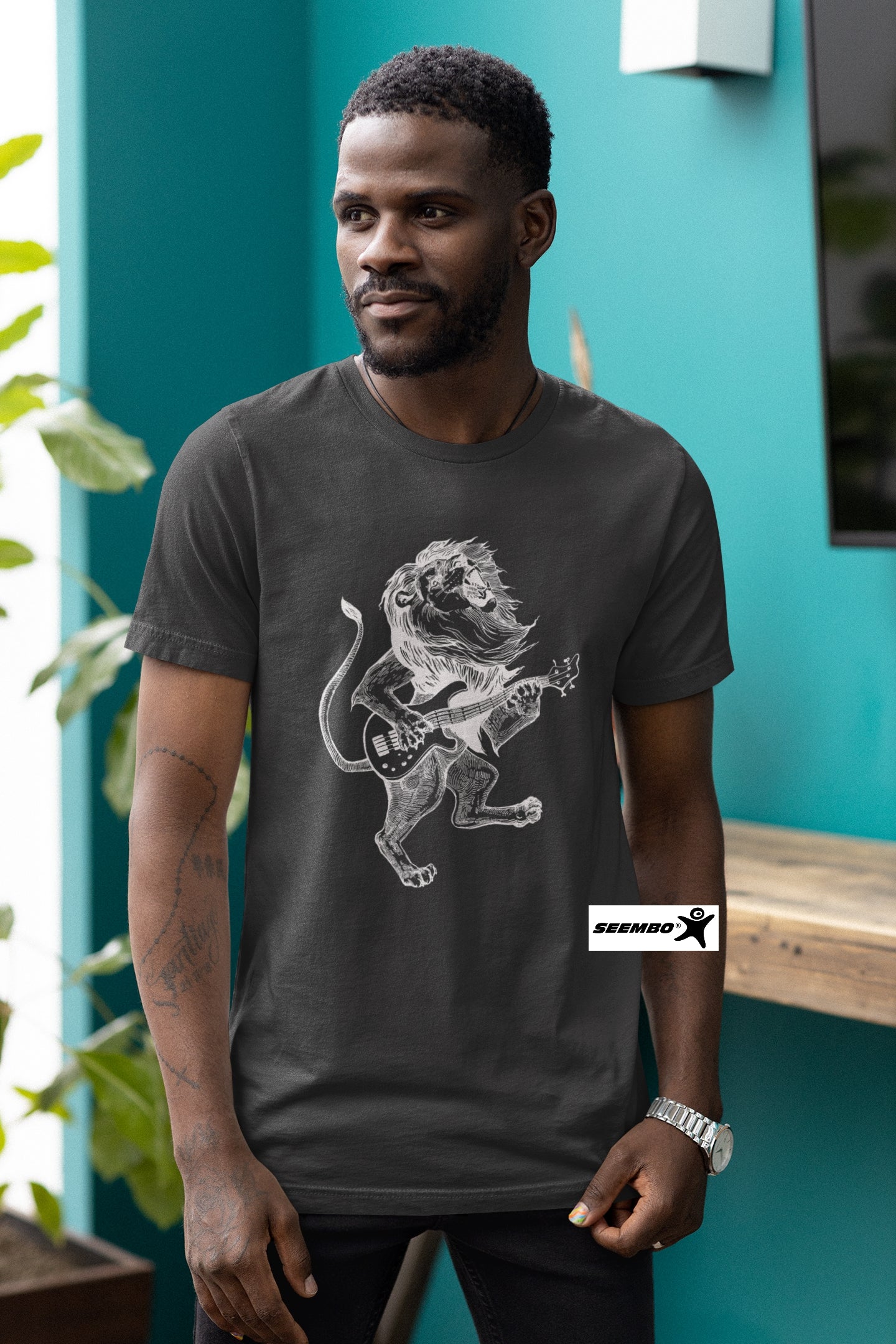 seembo-lion-playing-guitar-lover-guitarist-men-asphalt-t-shirt