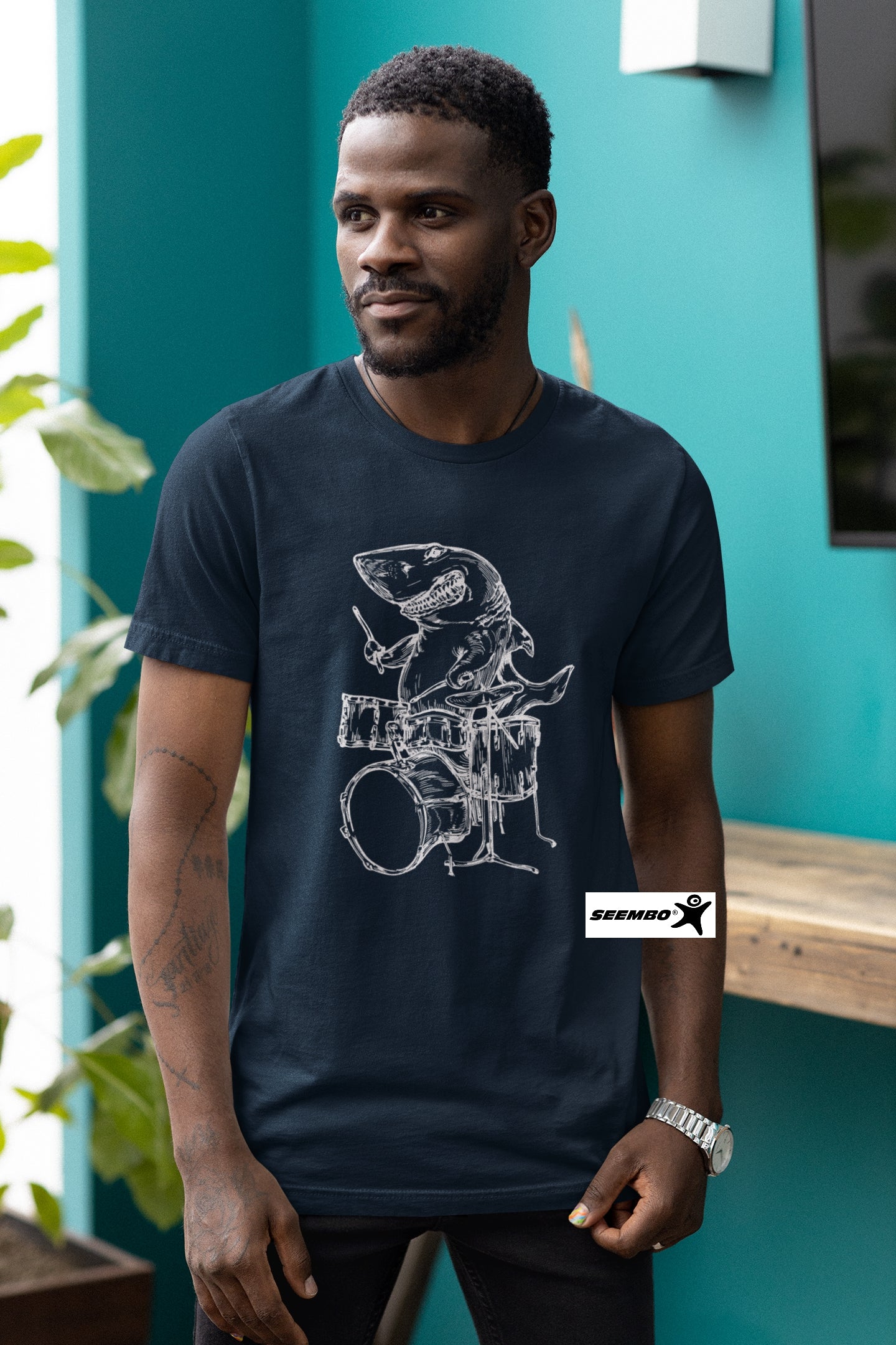 seembo-shark-drummer-playing-drums-musician-music-band-a-men-posing-in-the-room-asphalt-color-t-shirt