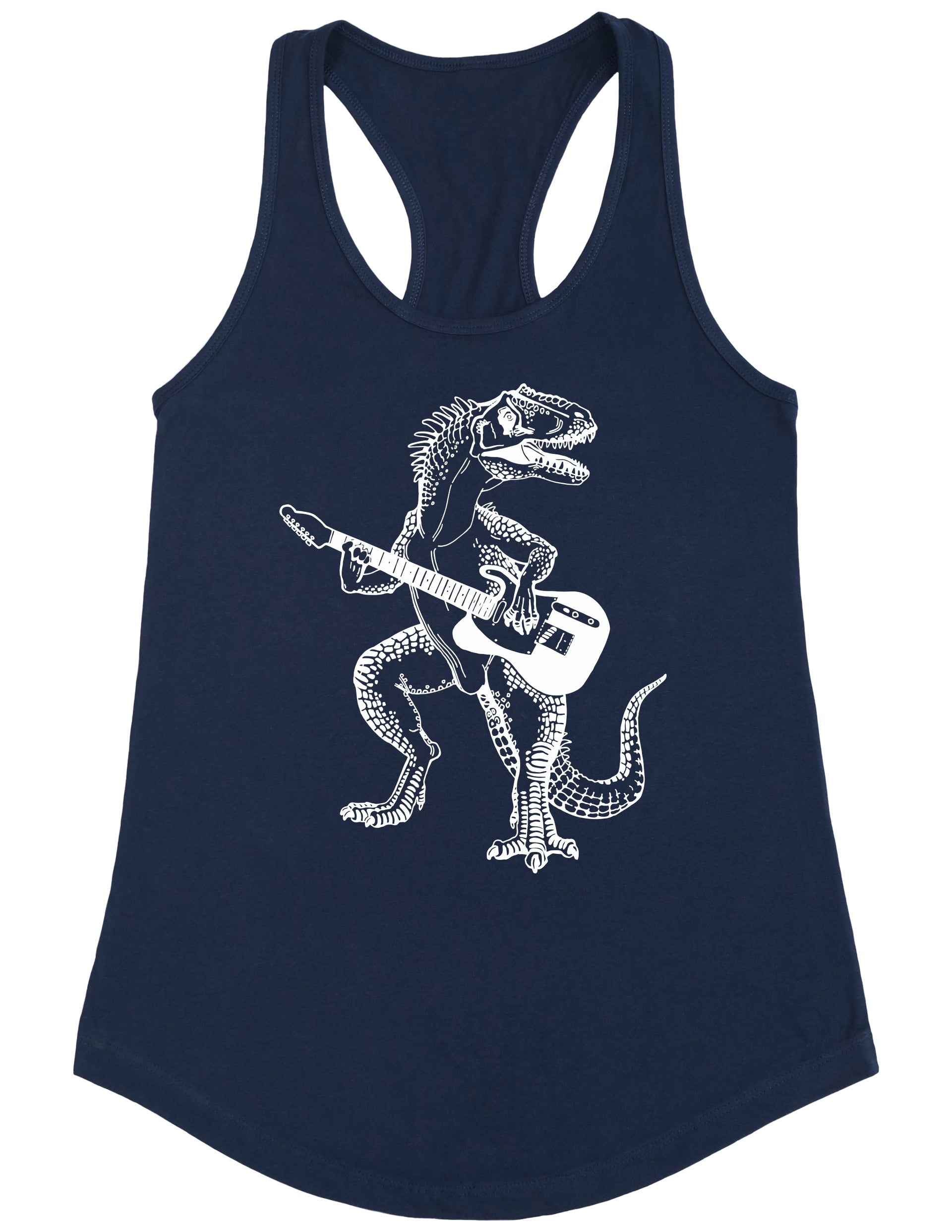 seembo-dinosaur-playing-guitar-animal-guitarist-musician-music-band-women-navy-tank-top