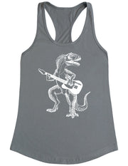 seembo-dinosaur-playing-guitar-animal-guitarist-musician-music-band-women-gray-tank-top